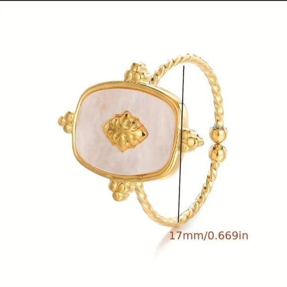 WOMEN'S RING 18K GOLD PLATED STAINLESS STEEL - Picture 6 of 6